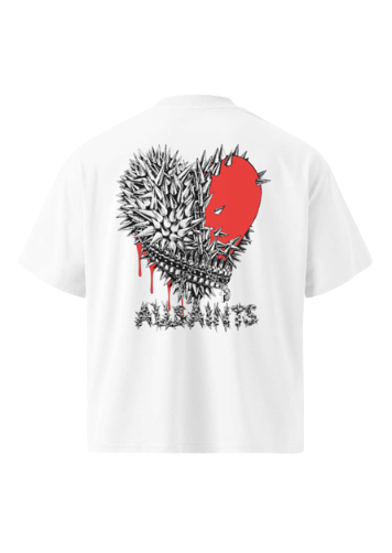 Playera AllSaints Tokyo Underground Corazones Blanca