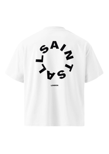 Playera AllSaints Ramskull Logo Blanca