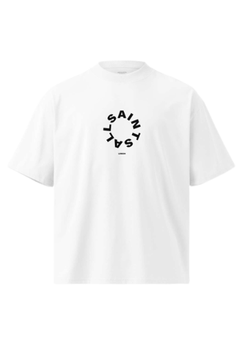 Playera AllSaints Ramskull Logo Blanca