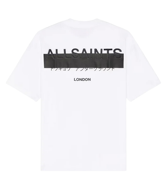 Playera AllSaints Underground Parche Blanca