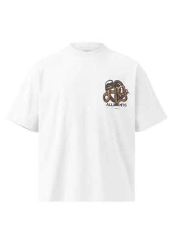 Playera AllSaints Tokyo Graffiti Blanca