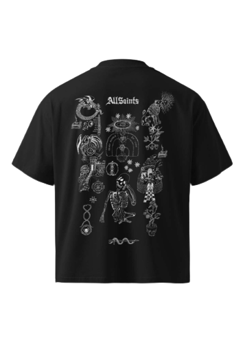 Playera AllSaints Circulo Blanca