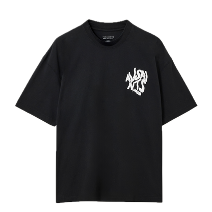 Playera AllSaints Wavy Logo Negra