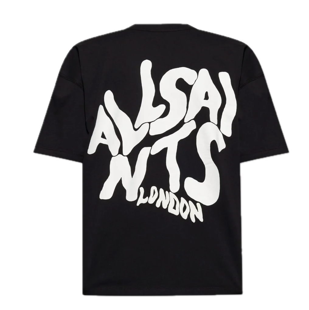 Playera AllSaints Wavy Logo Negra