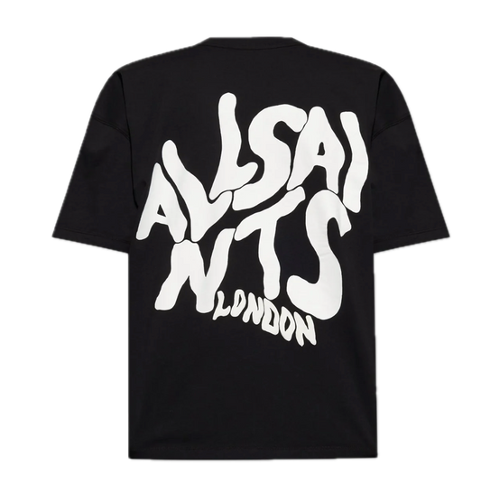 Playera AllSaints Wavy Logo Negra