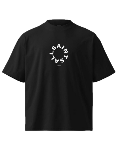 Playera AllSaints Circulo Logo Negra