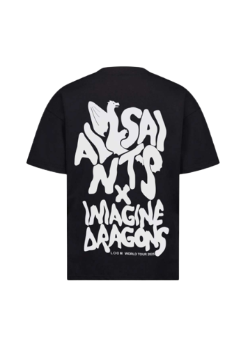 Playera AllSaints Wavy Logo Negra