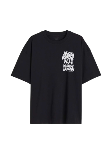Playera AllSaints Wavy Logo Negra