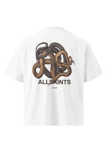 Playera AllSaints Tokyo Graffiti Blanca