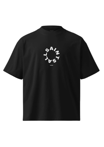 Playera AllSaints Ramskull Logo Negra